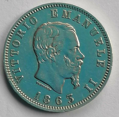 Moneta lira valore - valore, 1863