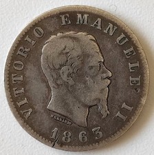 Moneta 1 Lira 1863 Torino R3