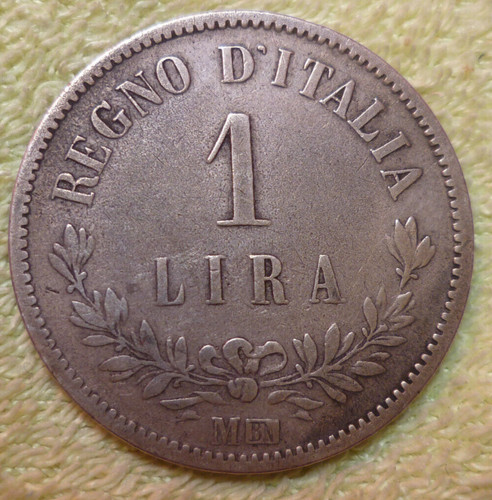 Lira valore 1863 vittorio - m,